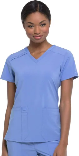 Vista 6 de Dickies EDS Essentials DK615 - Camisetas para mujer con cuello en V, elástico en cuatro direcciones y absorbe la humedad