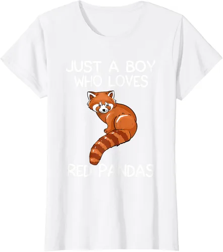 Vista 17 de Just A Boy Who Loves Red Pandas Gift - Camiseta con diseño de panda roja, Negro, S