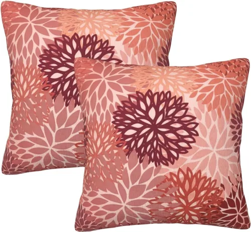 Vista 8 de Perinsto Juego de 2 fundas de almohada decorativas de flores de crisantemo azul, fundas de almohada suaves para sofá, cama, decoración del hogar, 16