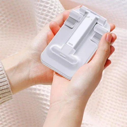 Vista 4 de Soportes ajustables negros para teléfono celular, soporte universal para teléfono portátil, soporte para tableta de escritorio para el hogar Blanco