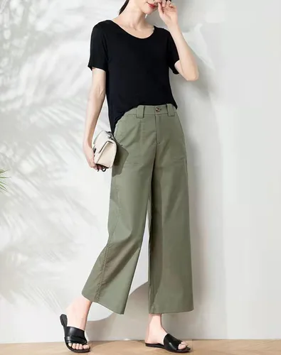 Vista 4 de Women's Casual High Waist Wide Straight Leg Office Pants with Pockets