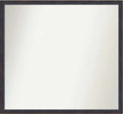 Vista 130 de Amanti Art Espejo de baño de bronce para sobre el fregadero, 25 x 26 pulgadas, espejo rectangular de bronce oscuro, marco de madera tradicional