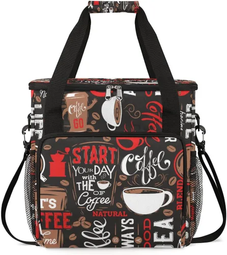Vista 17 de Bolsa para cafetera compatible con K-Mini o K-Mini Plus Coffee Cup Pattern1 Coffees Machine Travel Storage Tote Bag Compatible Portable Single