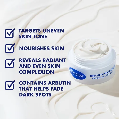 Vista 4 de Dermisa Crema iluminadora con ácido kójico, regaliz, arbutina y amla, removedor de manchas oscuras e hidratante facial para un tono de piel