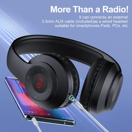 Vista 5 de Auriculares de radio FM X5 + MI01 Radio de bolsillo portátil AM FM