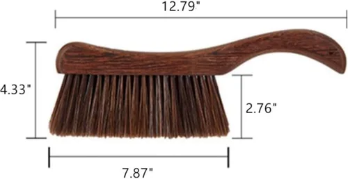 Vista 3 de Escoba de mano, escoba de mano para cepillo de cama, cepillo de pelo de caballo con mango de madera, cepillo de cama extendido, para automóvil