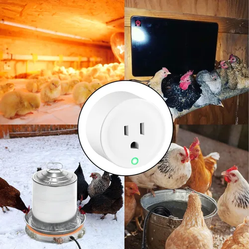 Vista 3 de Toma de corriente controlada termostáticamente: (2 piezas) se enciende automáticamente por debajo de 32 ℉, apagado por encima de 50 ℉, enchufe