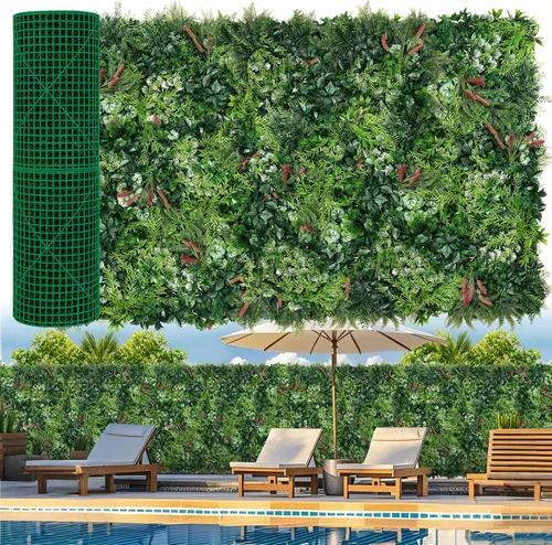 Vista 13 de Grooy Paneles Enrollables de Boj, Pared de Césped 20"x20" (6 PCS), Fondo de Césped, Pantalla de Privacidad, Decoración de Pared Verde Protegida