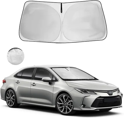 Vista 19 de Parasol para parabrisas, 4 capas, parasol para ventana delantera, bloquea los rayos UV, mantiene el automóvil más fresco