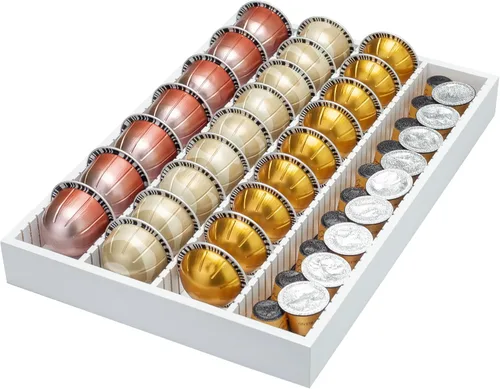 Vista 8 de MinBoo Soporte de Almacenamiento de Cápsulas de Café de Bambú Inserto de Cajón para Mostrador Compatible con Cápsulas Nespresso Vertuo Vertuoline