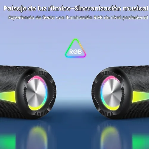 Vista 3 de Altavoz Bluetooth portátil, altavoz inalámbrico 2026 con sonido estéreo HD Negro claro