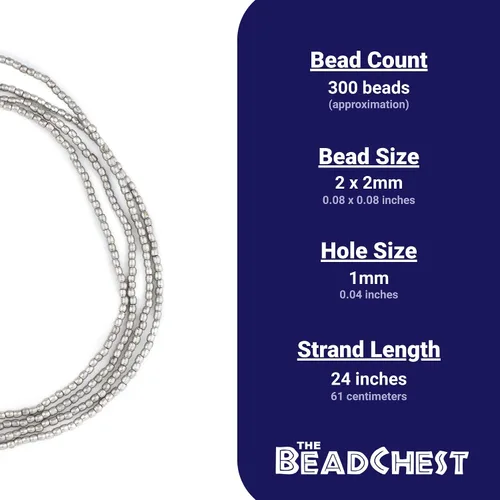 Vista 4 de The Bead Chest Cuentas ovaladas pequeñas de plata (0.079 in)