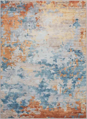 Vista 6 de Gertmenian - Tapete bohemio decorativo para interior, antideslizante, muy resistente para zonas de alto tránsito en habitación, sala de estar, Azul