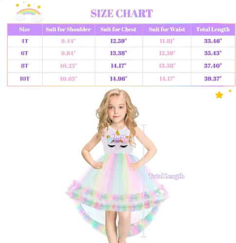 Vista 2 de Little Funny Unicorn Dress for Girls Rainbow Unicorn Costume Sequin Tutu Unicorn Outfits for Birthday Christmas Gifts