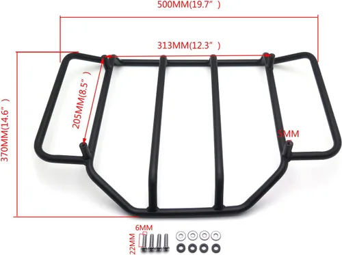 Vista 2 de A07-BK - Portaequipajes negro mate, riel para maletero, riel compatible con H-D Touring Road King Street Glide Road Glide Electra Glide FLHTC FLHS..