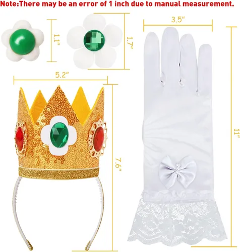 Vista 5 de ICECUTE Kit de accesorios de corona de princesa, accesorios de vestir de princesa para mujeres y niñas