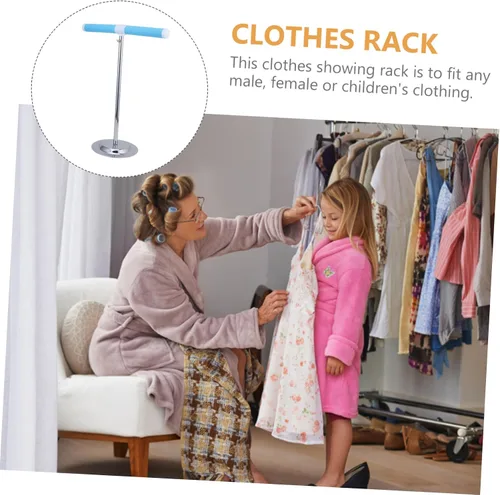Vista 3 de Cabilock Estante de exhibición de ropa para niños y niñas, soporte en forma de T para ropa y material, diseño compacto para cuarto de bebé