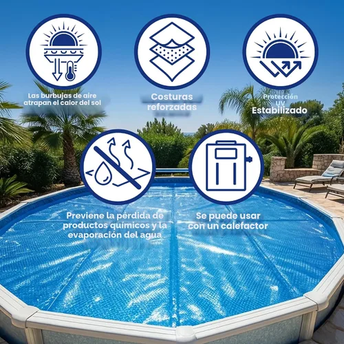 Vista 3 de In The Swim Cubierta solar rectangular azul prémium para piscina, 15' x 30