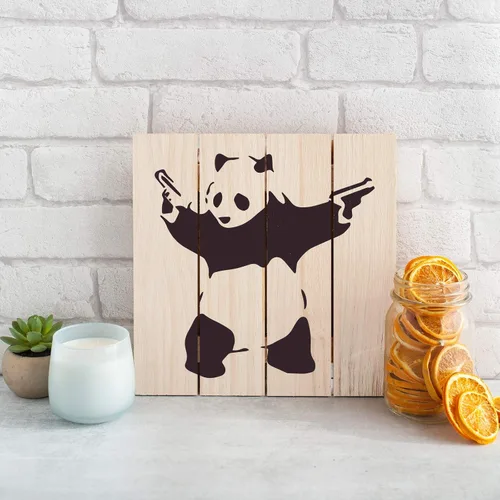 Vista 3 de Plantilla de Banksy Panda with Guns, plantilla divertida, plantilla de panda de Banksy, plantilla de Banksy, plantilla de Banksy, plantillas