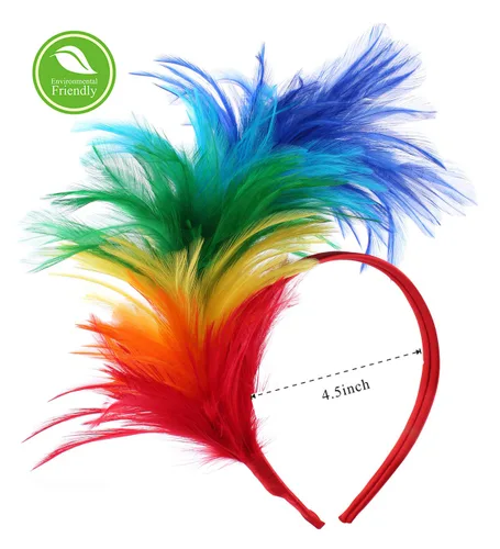 Vista 5 de FELIZHOUSE - Tocado de plumas de los años 20 diadema para mujeres y niñas estilo Kentucky Derby para bodas fiestas de té y disfraces Tocado