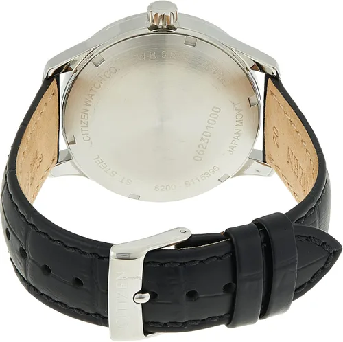Vista 2 de Citizen NH8350-08E Reloj automático con correa de cuero para hombre con esfera negra y fecha de día, Reloj automático