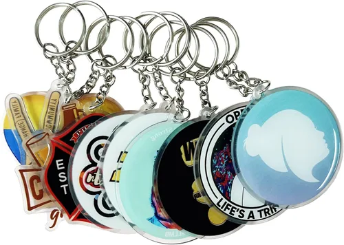 Vista 6 de GROZON 100 Pcs Custom Bulk Keychain Personalized Acrylic Keychains Promotion Gifts Promotion Items Key Tag Wholesale Keychain