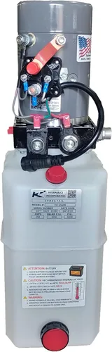 Vista 6 de Unidad de potencia compacta de bomba hidráulica, 6 cuartos de galón Sistema de elevación portátil de doble efecto de 12 V CC de capacidad de 6