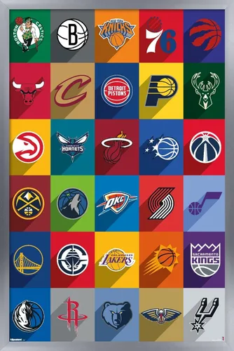 Vista 7 de NBA League - Póster de pared con logotipos 25, 34 pulgadas de largo x 22.4 pulgadas de ancho, versión premium sin marco