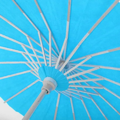 Vista 5 de Haofy Paraguas de papel para sombrilla, paraguas de papel en blanco para decoración de niños, pintura a mano, manualidades, decoración de boda, Azul