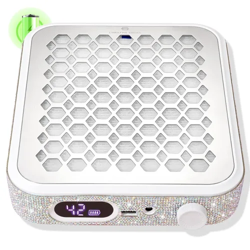 Vista 12 de Colector de Polvo para Uñas, Colector de Polvo Recargable para Técnico de Uñas, Potente Ventilador de Vacío Ventilación Colector de Polvo Extractor