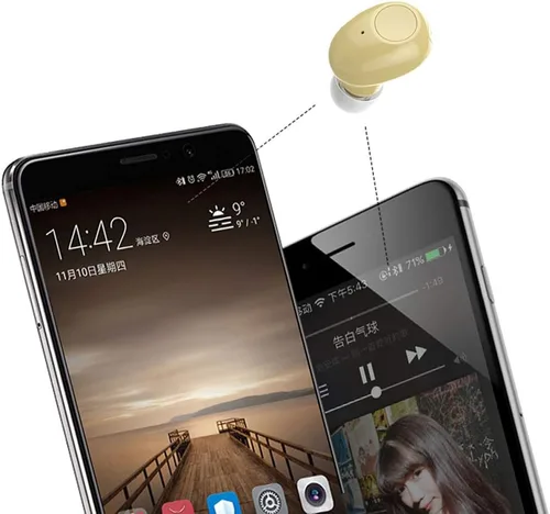 Vista 2 de Auricular Bluetooth individual de 10 horas de reproducción, auriculares inalámbricos, mini auriculares Bluetooth manos libres, auriculares Bluetooth