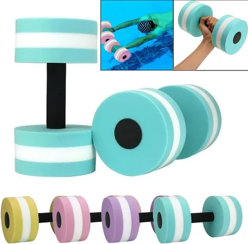 Vista 2 de Water Dumbbells - Set of 2 Aquatic Exercise Dumbell, Aqua Dumbbells for Water Aerobics, EVA Foam Dumbbells Pool Resistance Water Fitness Equipment