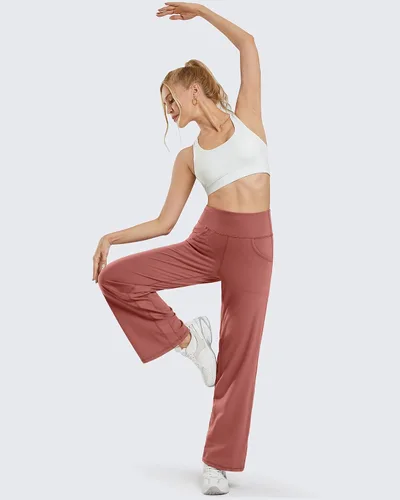 Vista 3 de Promover Wide Leg Pants for Women Yoga Pants with Pockets Loose Lounge Sweatpants PetiteRegularTall