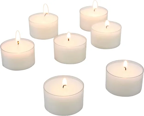 Vista 3 de Stonebriar Paquete de 24 velas de té sin perfume, de combustión larga, sin humo, de taza transparente con tiempo de combustión extendido de 8 horas