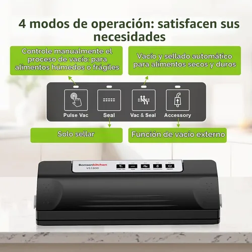 Vista 2 de Bonsenkitchen Máquina selladora al vacío para almacenamiento de alimentos
