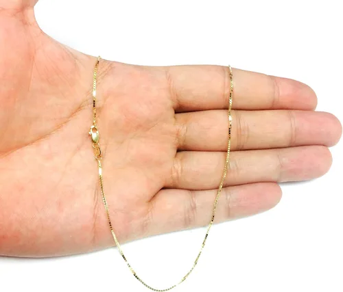 Vista 5 de Jewelry Affairs Collar de cadena de oro macizo amarillo de 14 quilates, 0.039 in