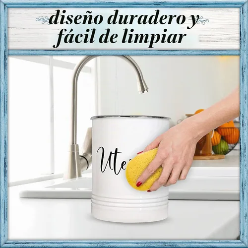 Vista 9 de Home Acre Designs - Soporte para utensilios, Blanco