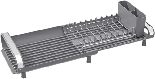 Vista 9 de Better Houseware - Escurridor de platos expandible - Escurridor de platos de acero inoxidable que ahorra espacio para encimera de cocina con bandeja