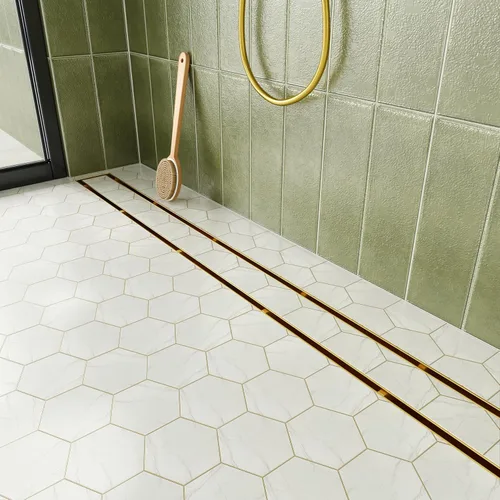 Vista 14 de Neodrain Drenaje de ducha lineal de 18 pulgadas con rejilla de inserción de azulejos, desagüe de suelo de ducha rectangular de acero inoxidable