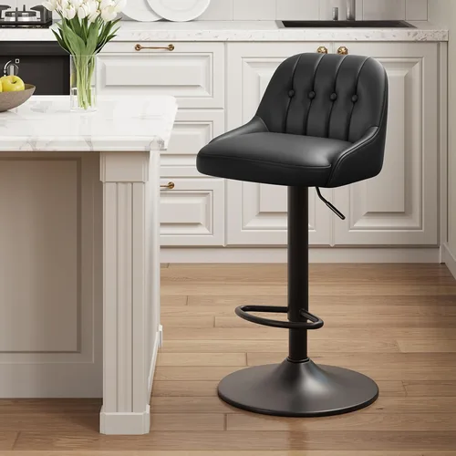 Vista 16 de MALOL Bar Stools Set of 1, Swivel Bar Chairs, Modern Adjustable PU Leather Upholstered Barstools Counter Height with Tufted Back for Bar, Kitchen