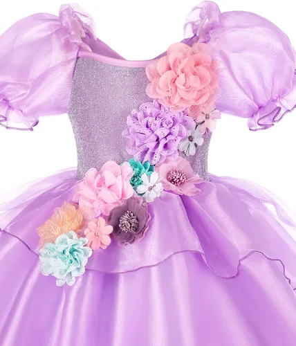 Vista 5 de Girls Princess Dress Fancy Costume Role Play Ball Gown Halloween Party Dress up