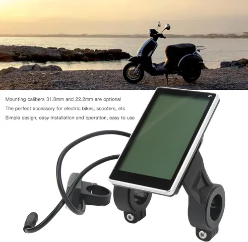 Vista 5 de Pantalla LCD de bicicletas eléctricas, instrumento LCD de conversión de bicicletas, pantalla LCD M5 con panel de conector hermético Pantalla