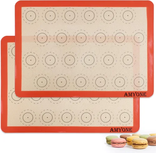 Vista 11 de AMYONE Alfombrilla para hornear de silicona de un cuarto, 2 piezas de alfombrillas para hornear de silicona antiadherente, hoja para galletas