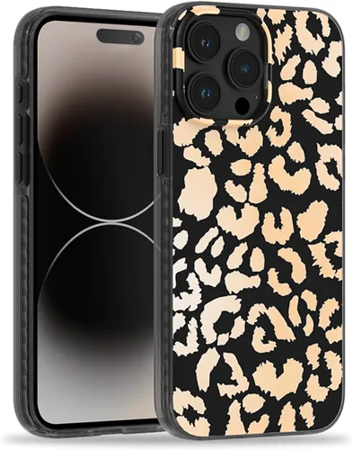Vista 48 de SCORPIFY Funda para iPhone 15 Pro Max [Compatible con MagSafe] con Diseño de Estampado de Leopardo Guepardo Negro Mate, Linda Funda Magnética