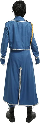 Vista 4 de miccostumes Disfraz de uniforme y abrigo azul para hombre