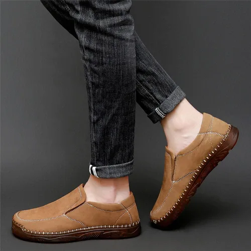 Vista 5 de GEXECEUSS Mocasines ligeros para hombre, zapatos de conducción sin cordones, mocasines informales, mocasines planos, zapatos de barco, zapatos