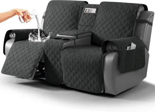 Vista 21 de TAOCOCO Funda para Sillón de Dos Plazas Reclinable 100% Impermeable con Consola Central, Funda de Sofá Reclinable Reversible para 2 Asientos