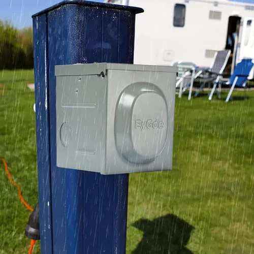 Vista 6 de EyGde Caja de toma de corriente RV de 30 amperios, orificio preestablecido mejorado fácil de golpear receptáculo de RV, panel eléctrico impermeable