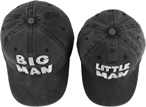 Vista 4 de 2 gorras de béisbol ajustables de algodón bordadas en 3D a juego, para hombre grande y hombre pequeño, papá e hijo