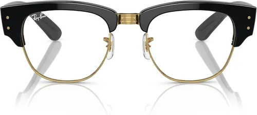 Vista 3 de Ray-Ban Gafas de sol unisex negro sobre montura dorada, lentes transparentes/azules, 2.087 in